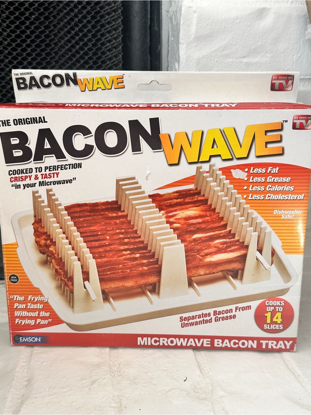 Emson Bacon Wave Microwave Bacon Tray Original Box Made In 1995  New